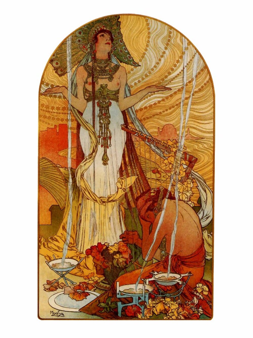 Art Nouveau: Alphonse Mucha Art Print 8"by10" Boho Egyptian Fashion